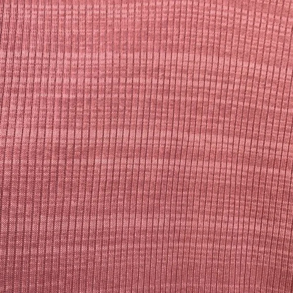 Zara Ribbed V Neck Top Dusty Terracotta Short Sleeve Fitted Tee S - Picture 2 of 7